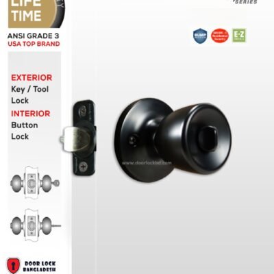 Lock-EZ Tulip Knob Entry Matte Black 330101