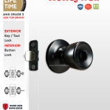 Honeywell Tulip Knob Entry Matte Black 8100501