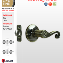 Honeywell Scroll Lever Entry Antic Brass