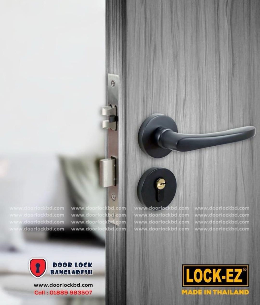 LOCK EZ FFZ0723MB, MATT BLACK LEVER MORTISE LOCK