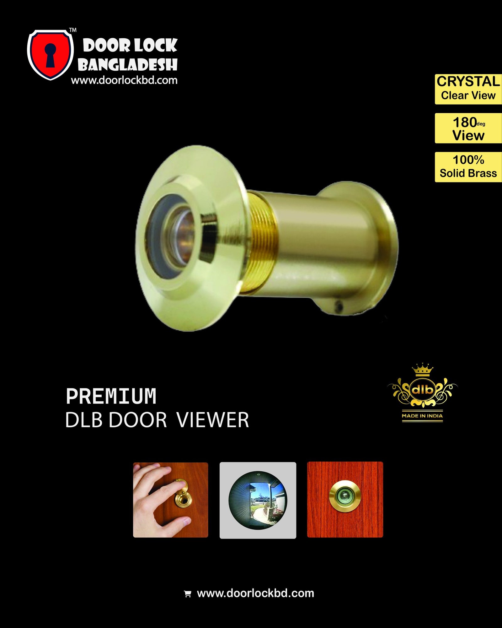 High-quality smart digital, mechanical door lock and hardware in Bangladesh Door Viwer Black