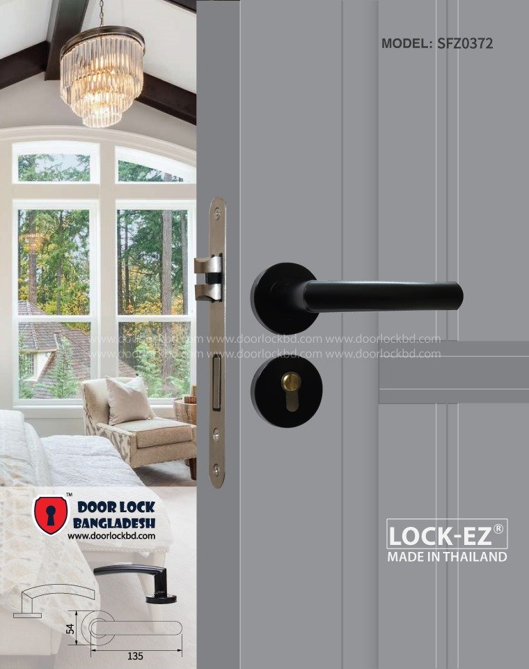 LOCK EZ SFZ0372 – MATT BLACK MORTISE LOCK