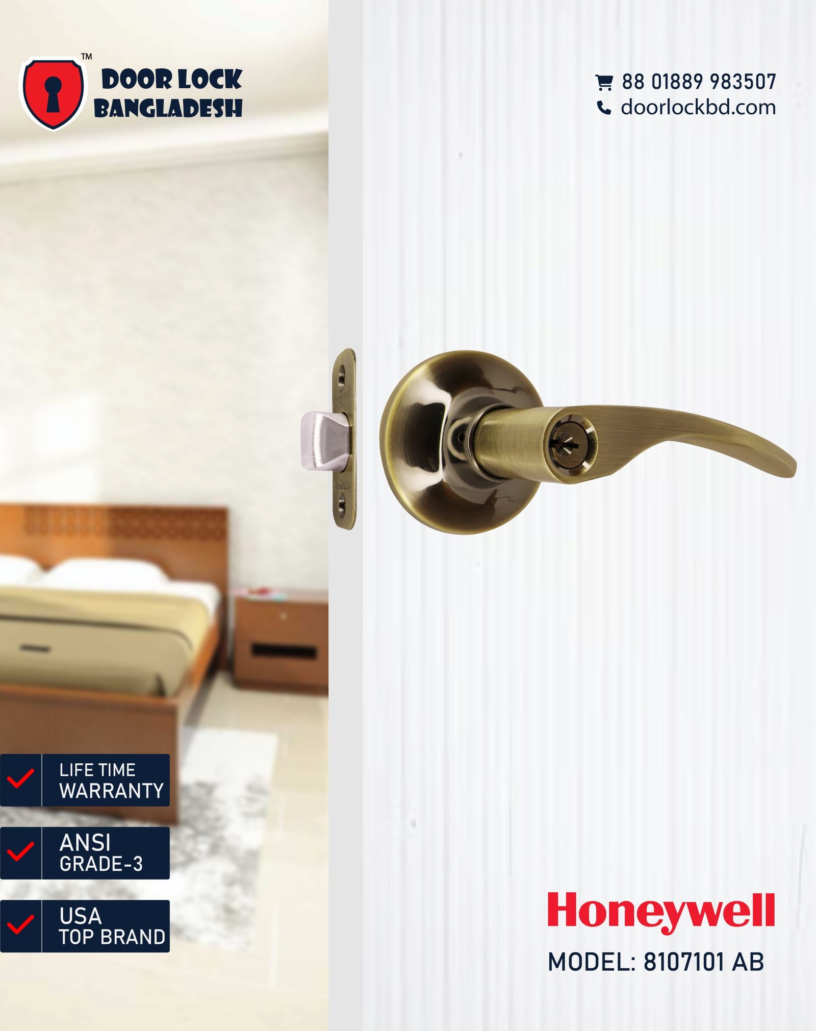 High-quality smart digital, mechanical door lock and hardware in Bangladesh 8107101 AB