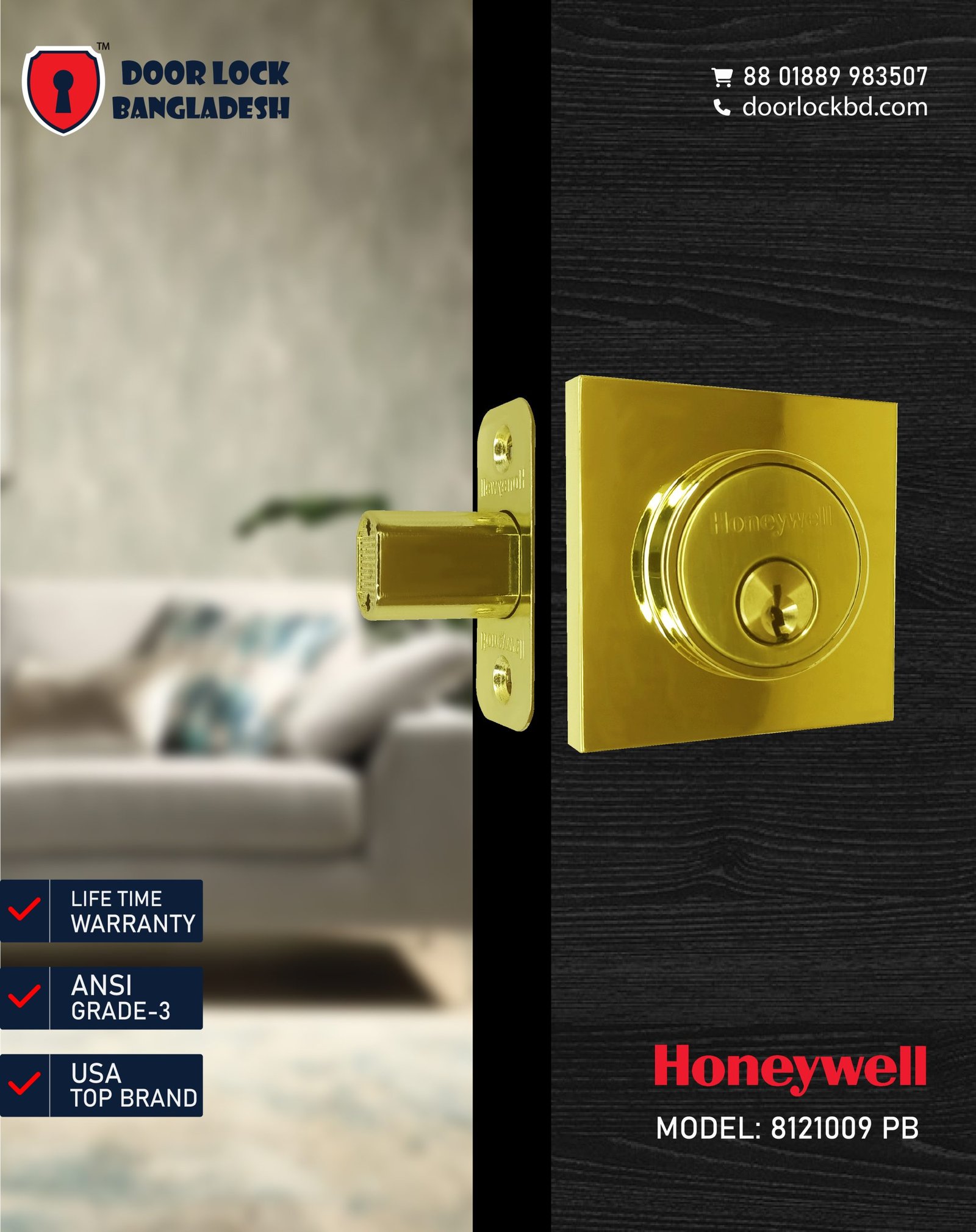 High-quality smart digital, mechanical door lock and hardware in Bangladesh 8121009 PB