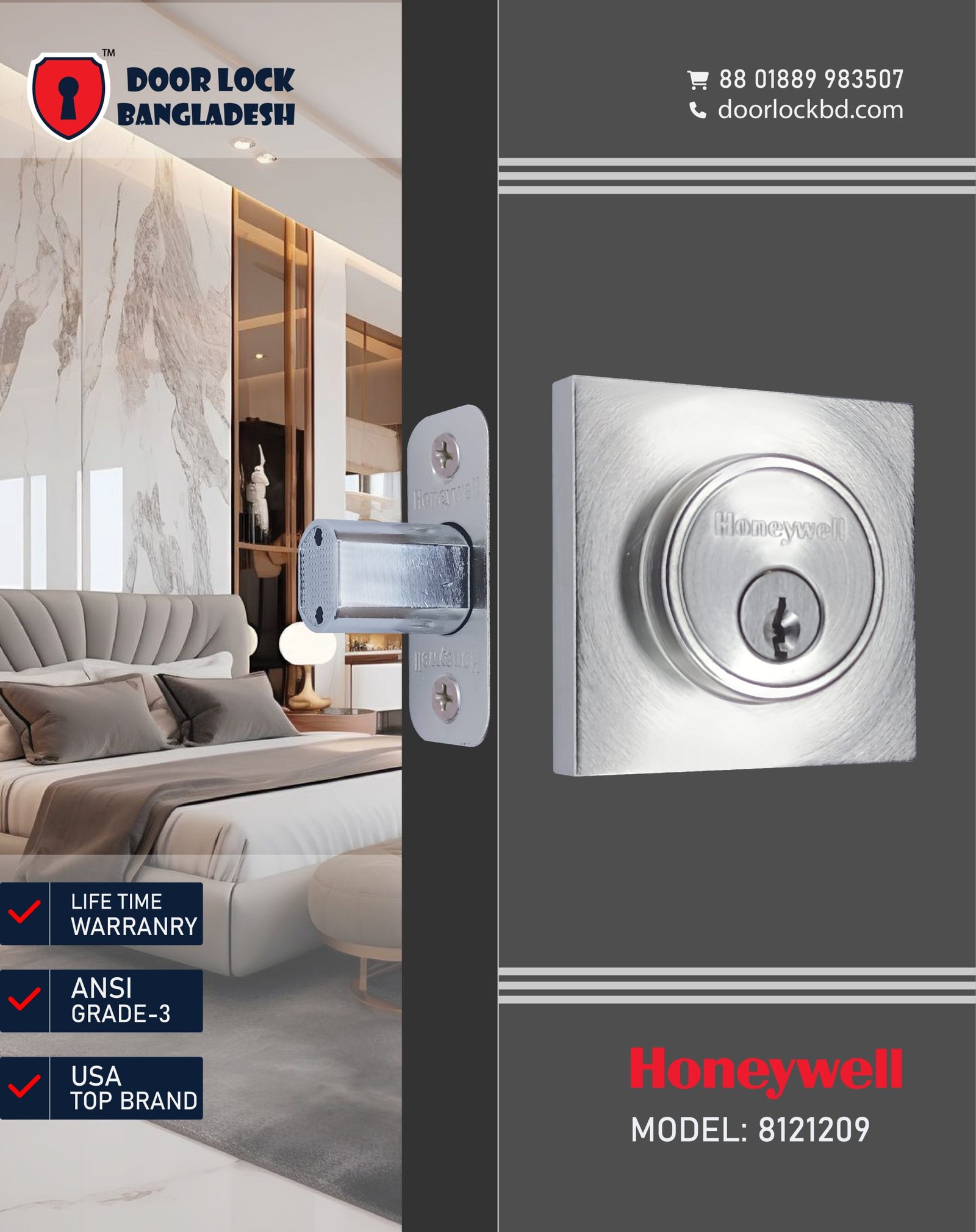 Honeywell Cambridge Deadbolt SN 8121209