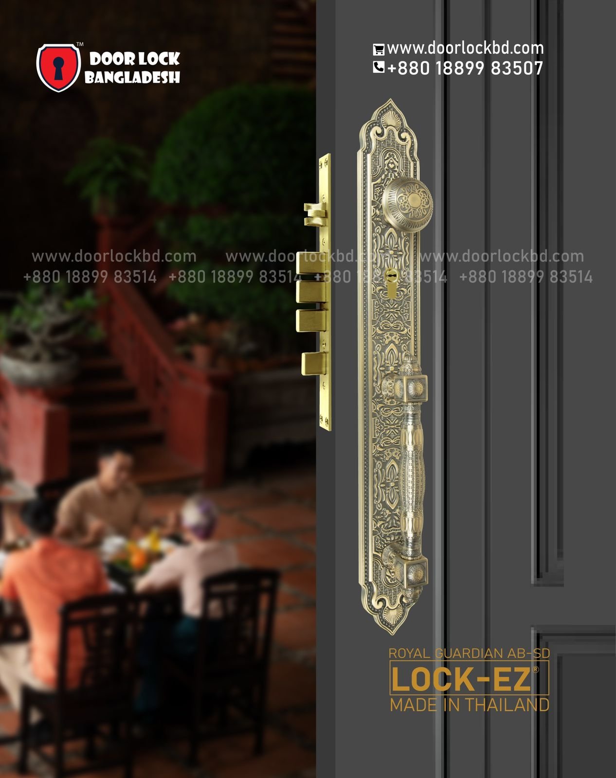 High-quality smart digital, mechanical door lock and hardware in Bangladesh royal G AB Single