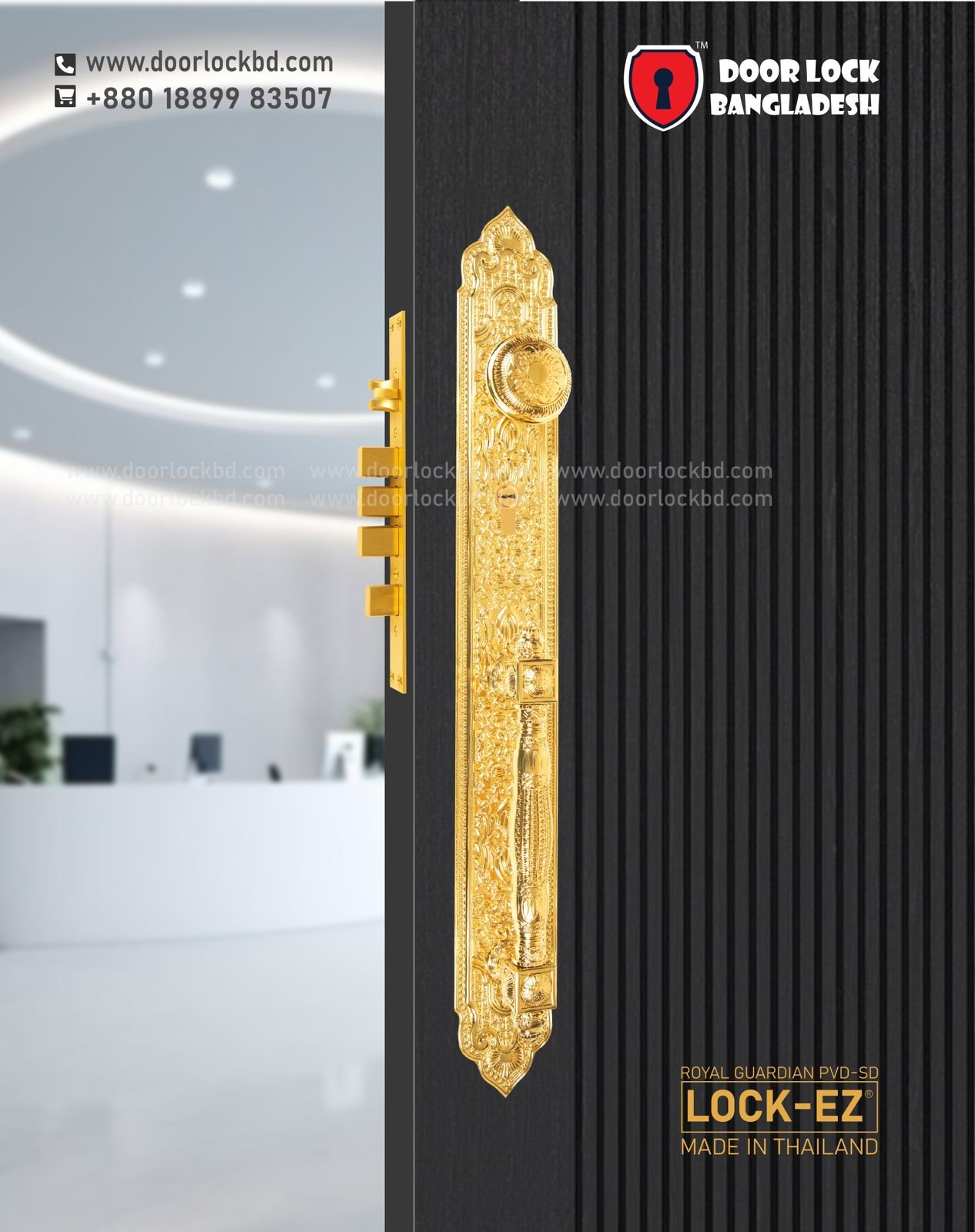 High-quality smart digital, mechanical door lock and hardware in Bangladesh royel g pvd single